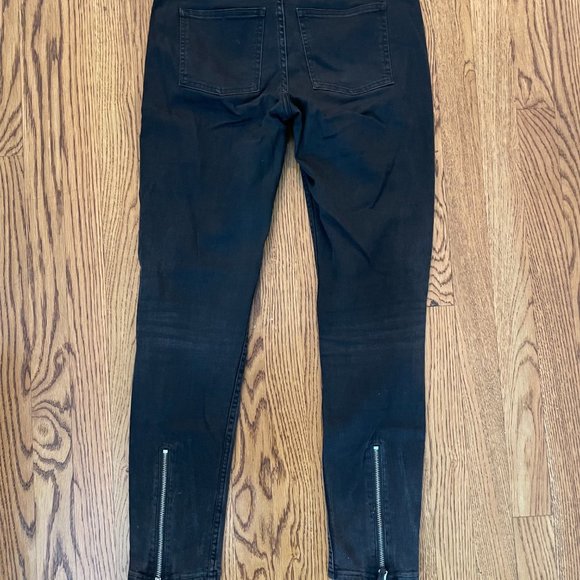 Acne Studios | Skinny Low Rise Jean Ankle Zip | Color Black | Size 28 - Picture 3 of 4